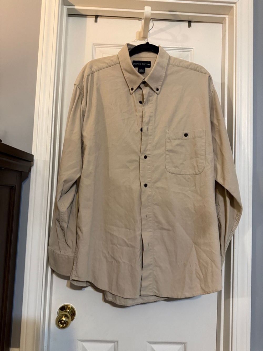 croft & barrow Beige Button-Down Long Sleeve Shirt